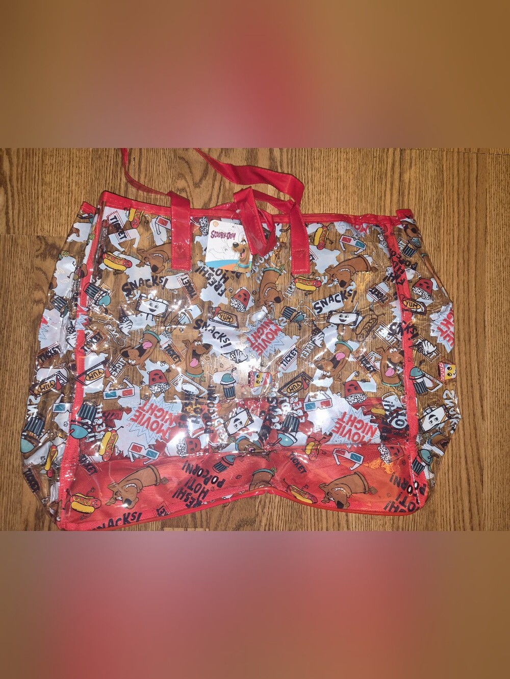 NWT Scooby-Doo Clear Tote Bag Movie Night Snacks